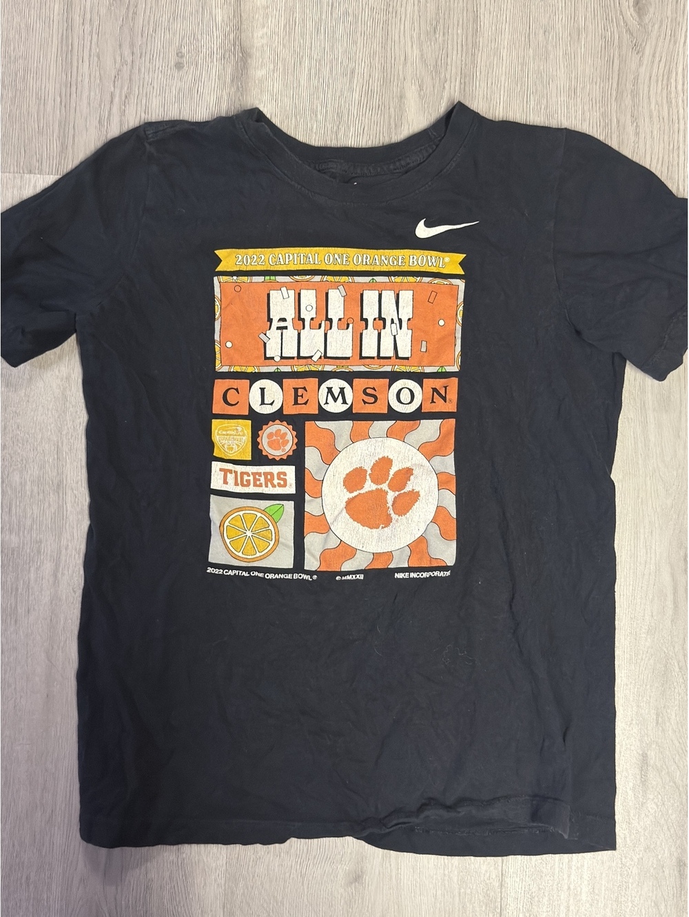 Nike 2022 Capital One Orange Bowl Clemson Tigers Black Graphic T-Shirt